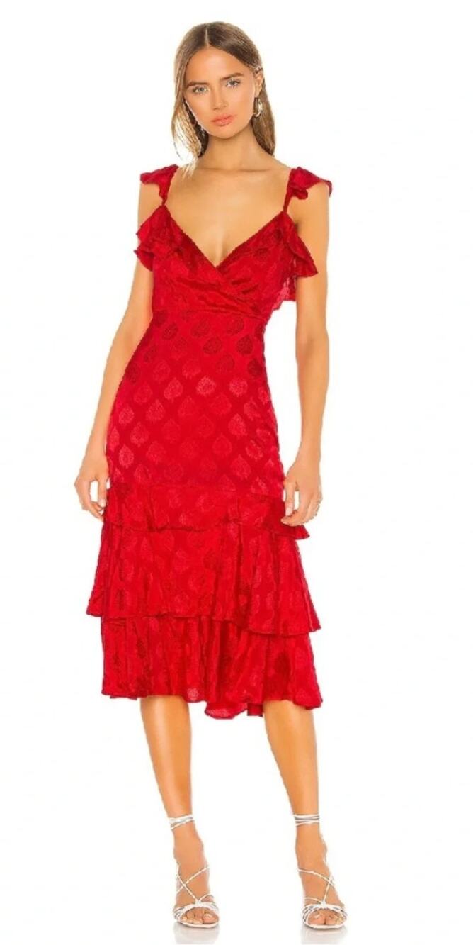 Revolve Majorelle Nolita Red Midi Dress Womens New Medium